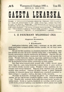 Gazeta Lekarska 1883 R.18, t.3, nr 5