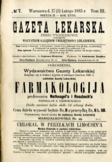 Gazeta Lekarska 1883 R.18, t.3, nr 7