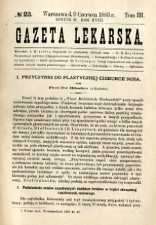 Gazeta Lekarska 1883 R.18, t.3, nr 23