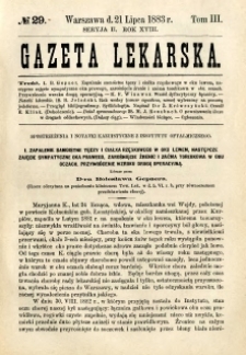 Gazeta Lekarska 1883 R.18, t.3, nr 29