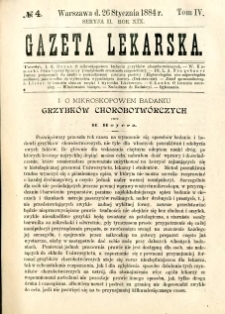 Gazeta Lekarska 1884 R.19, t.4, nr 4
