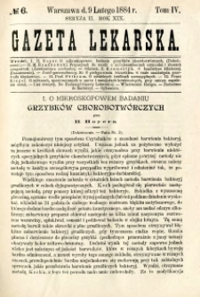 Gazeta Lekarska 1884 R.19, t.4, nr 6