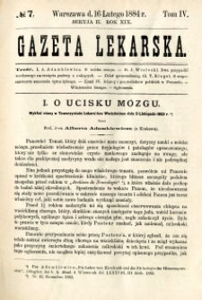 Gazeta Lekarska 1884 R.19, t.4, nr 7