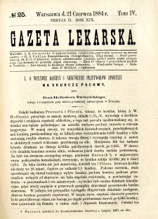 Gazeta Lekarska 1884 R.19, t.4, nr 25