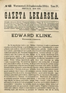 Gazeta Lekarska 1884 R.19, t.4, nr 42