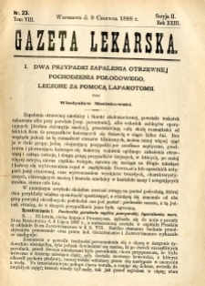Gazeta Lekarska 1888 R.23, t.8, nr 23