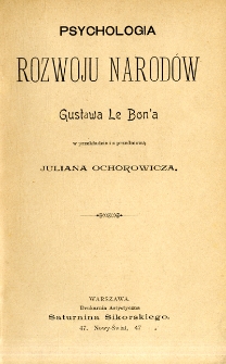 Psychologia rozwoju narod&oacute;w