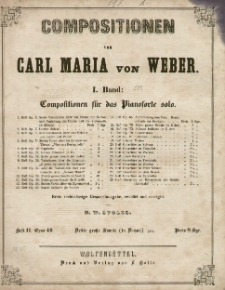 Compositionen. I .Band, Compositionen f&uuml;r das Pianoforte solo. Heft 11. Op.49. Dritte grosse Sonate (in D-moll)