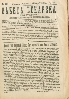 Gazeta Lekarska 1888 R.23, t.8, nr 48