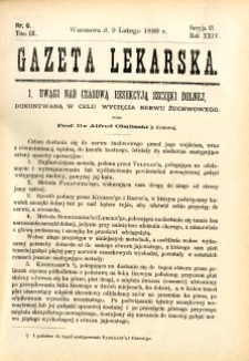 Gazeta Lekarska 1889 R.24, t.9, nr 6