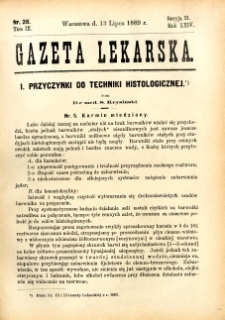 Gazeta Lekarska 1889 R.24, t.9, nr 28