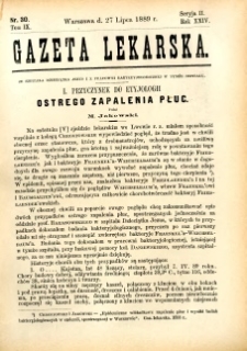 Gazeta Lekarska 1889 R.24, t.9, nr 30