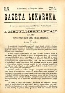 Gazeta Lekarska 1889 R.24, t.9, nr 35