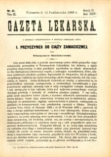 Gazeta Lekarska 1889 R.24, t.9, nr 41
