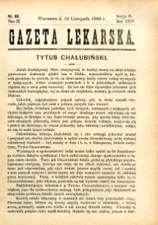 Gazeta Lekarska 1889 R.24, t.9, nr 46