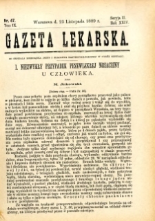 Gazeta Lekarska 1889 R.24, t.9, nr 47