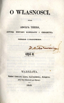 O własności . Cz. 2
