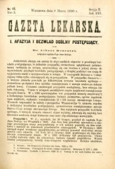 Gazeta Lekarska 1890 R.25, t.10, nr 10