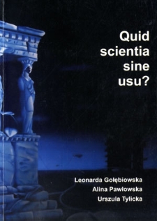 Quid scientia sine usu? : ćwiczenia z języka łacińskiego dla studentów prawa i innych kierunków humanistycznych