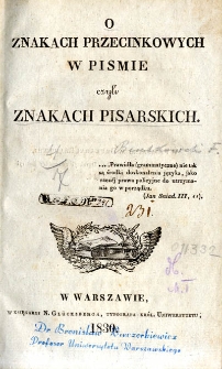 O znakach przecinkowych w piśmie czyli znakach pisarskich