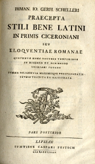 Praecepta stili bene latini in primis ciceroniani, sev eloqventiae romanae [starodruk]. T. 2