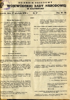 Dziennik Urzędowy Wojew&oacute;dzkiej Rady Narodowej w Białymstoku. 1979, nr 8