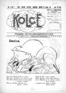 Kolce : tygodnik satyryczno-humorystyczny : Wilno, Grodno, Białystok, Warszawa, Krak&oacute;w 1921, nr 3
