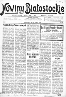 Nowiny Białostockie : tygodnik bezpartyjny i niezależny 1924, nr 6