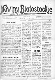 Nowiny Białostockie : tygodnik bezpartyjny i niezależny 1924, nr 18