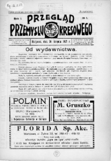 Przegląd Przemysłu Kresowego 1927, nr 1