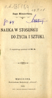 Nauka w stosunku do życia i sztuki
