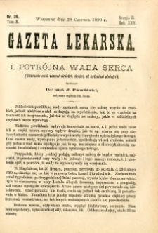 Gazeta Lekarska 1890 R.25, t.10, nr 26