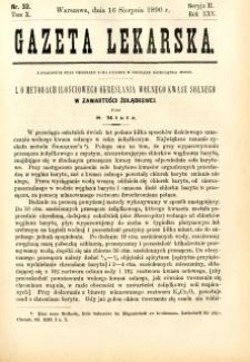Gazeta Lekarska 1890 R.25, t.10, nr 33