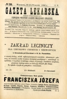 Gazeta Lekarska 1890 R.25, t.10, nr 38