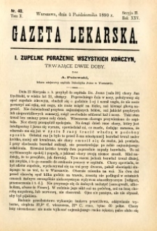 Gazeta Lekarska 1890 R.25, t.10, nr 40