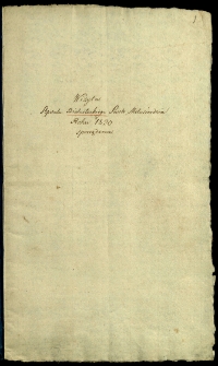 Wizyta Szpitalu Białostockiego Si&oacute;str Miłosierdzia Roku 1820 sporządzona