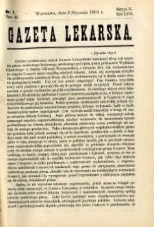 Gazeta Lekarska 1891 R.26, t.11, nr 1