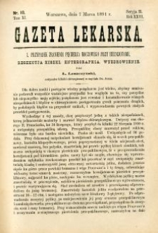 Gazeta Lekarska 1891 R.26, t.11, nr 10