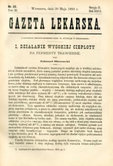 Gazeta Lekarska 1891 R.26, t.11, nr 22