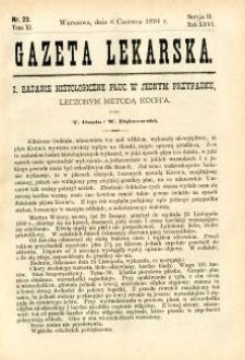 Gazeta Lekarska 1891 R.26, t.11, nr 23