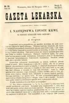 Gazeta Lekarska 1891 R.26, t.11, nr 34
