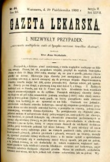 Gazeta Lekarska 1892 R.27, t.12, nr 44
