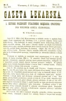 Gazeta Lekarska 1893 R.28, t.13, nr 8