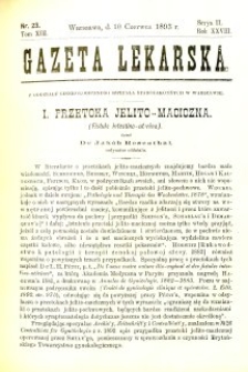 Gazeta Lekarska 1893 R.28, t.13, nr 23