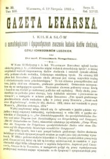 Gazeta Lekarska 1893 R.28, t.13, nr 33