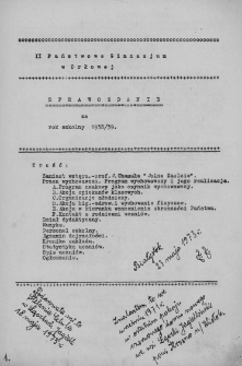 Sprawozdanie za Rok Szkolny 1938/1939