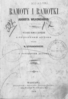 Ramoty i ramotki Augusta Wilkońskiego : z życiorysem autora