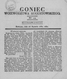 Goniec Województwa Augustowskiego 1831, nr 12