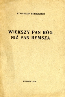 Większy Pan Bóg niż pan Rymsza