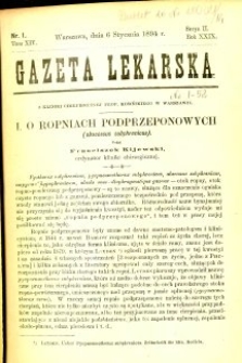Gazeta Lekarska 1894 R.29, t.14, nr 1